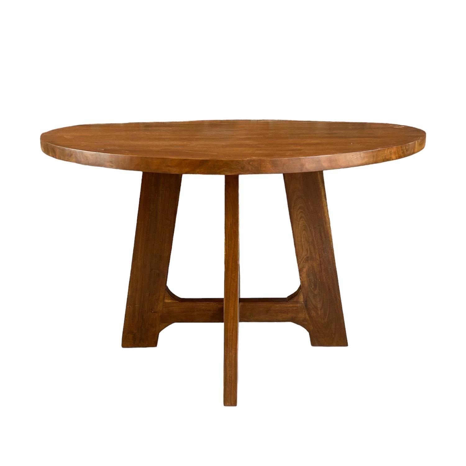 Mesa de Comedor Redonda Madera Teca Modelo Patrick-0