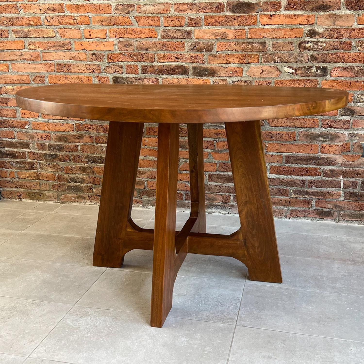 Mesa de Comedor Redonda Madera Teca Modelo Patrick-4