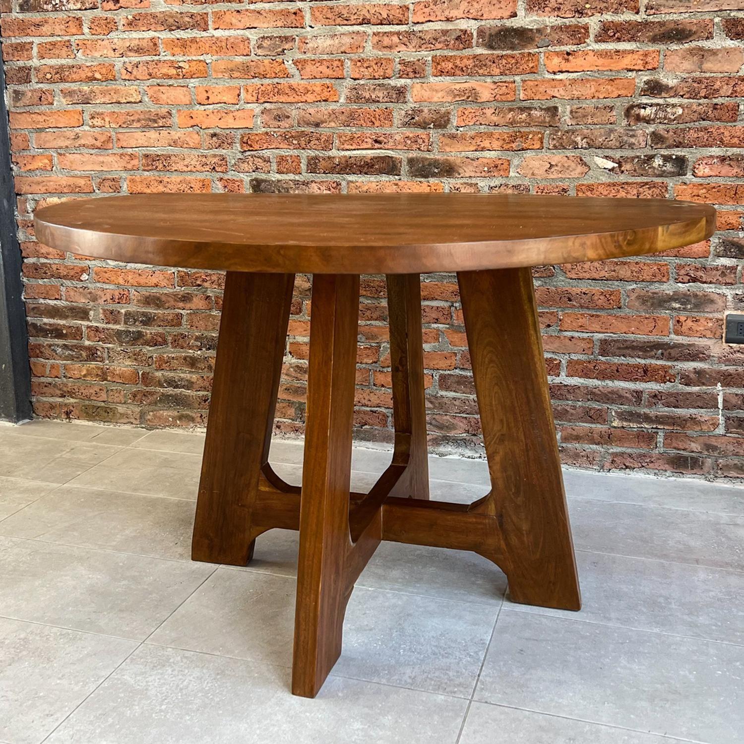 Mesa de Comedor Redonda Madera Teca Modelo Patrick-5