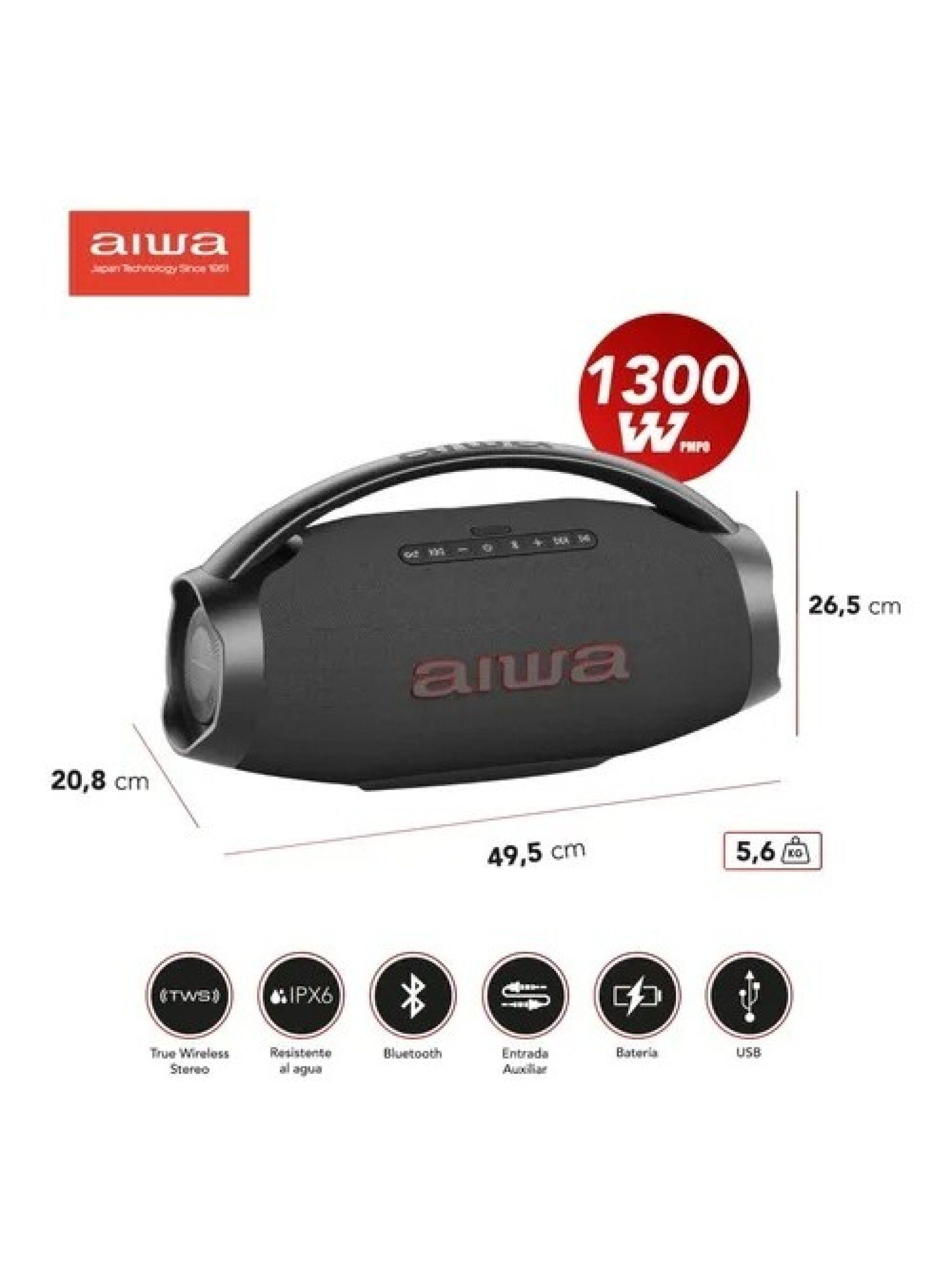 Parlante Portatil Bluetooth Aiwa Ipx6 Con Tws 130w Aw-h51bt Negro-1