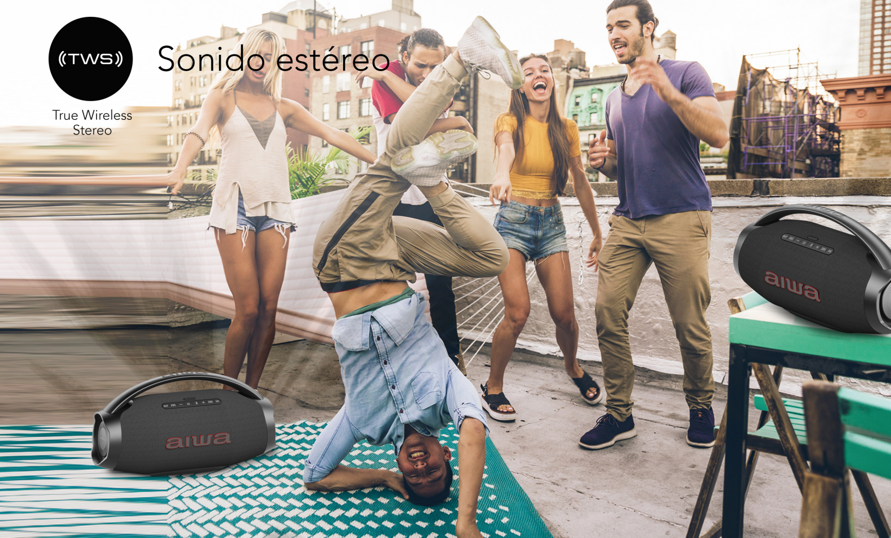 Parlante Portatil Bluetooth Aiwa Ipx6 Con Tws 130w Aw-h51bt Negro-4
