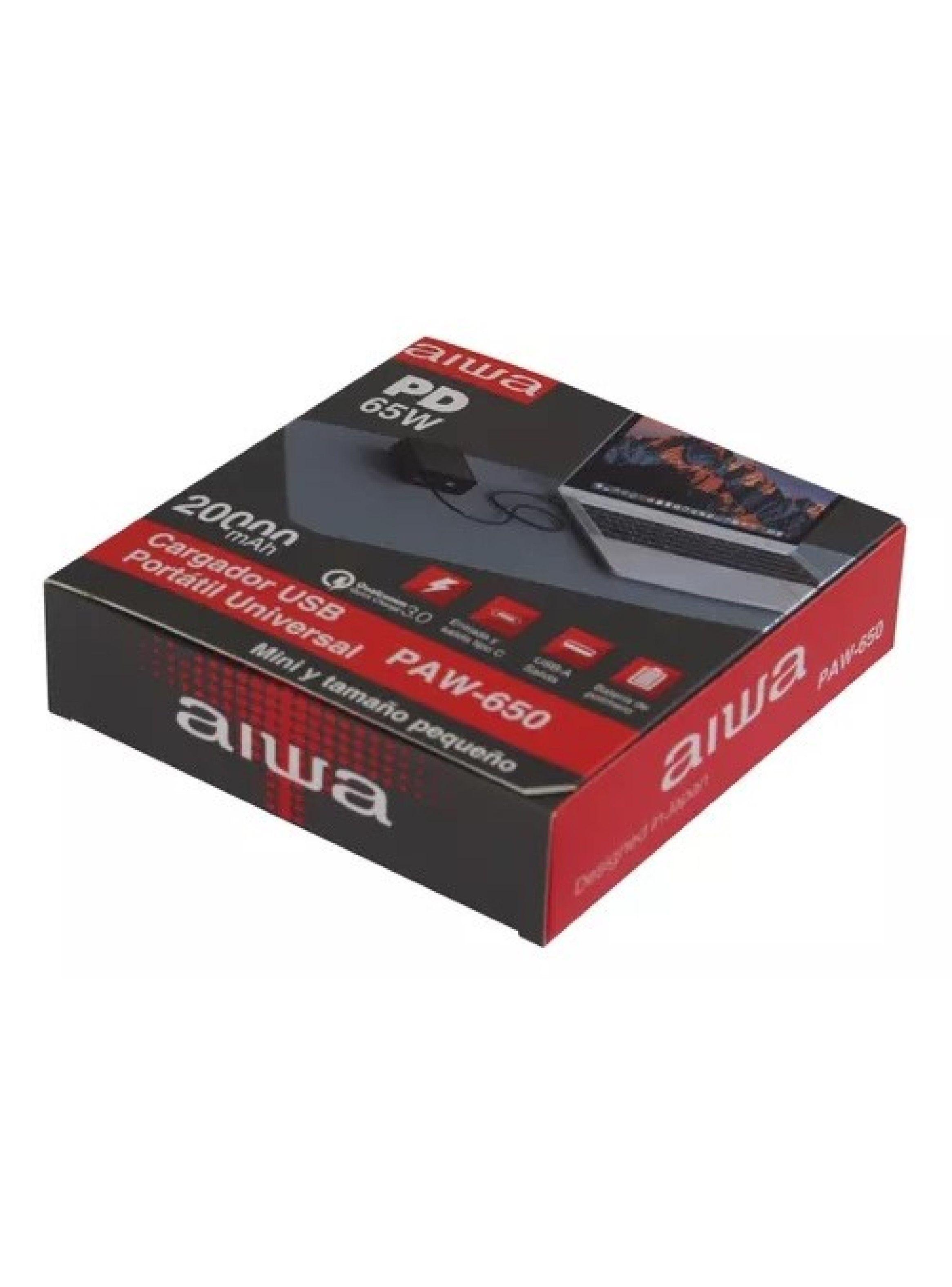 Batería Cargador Portátil Aiwa 20.000 Mah 65w Paw-650-3