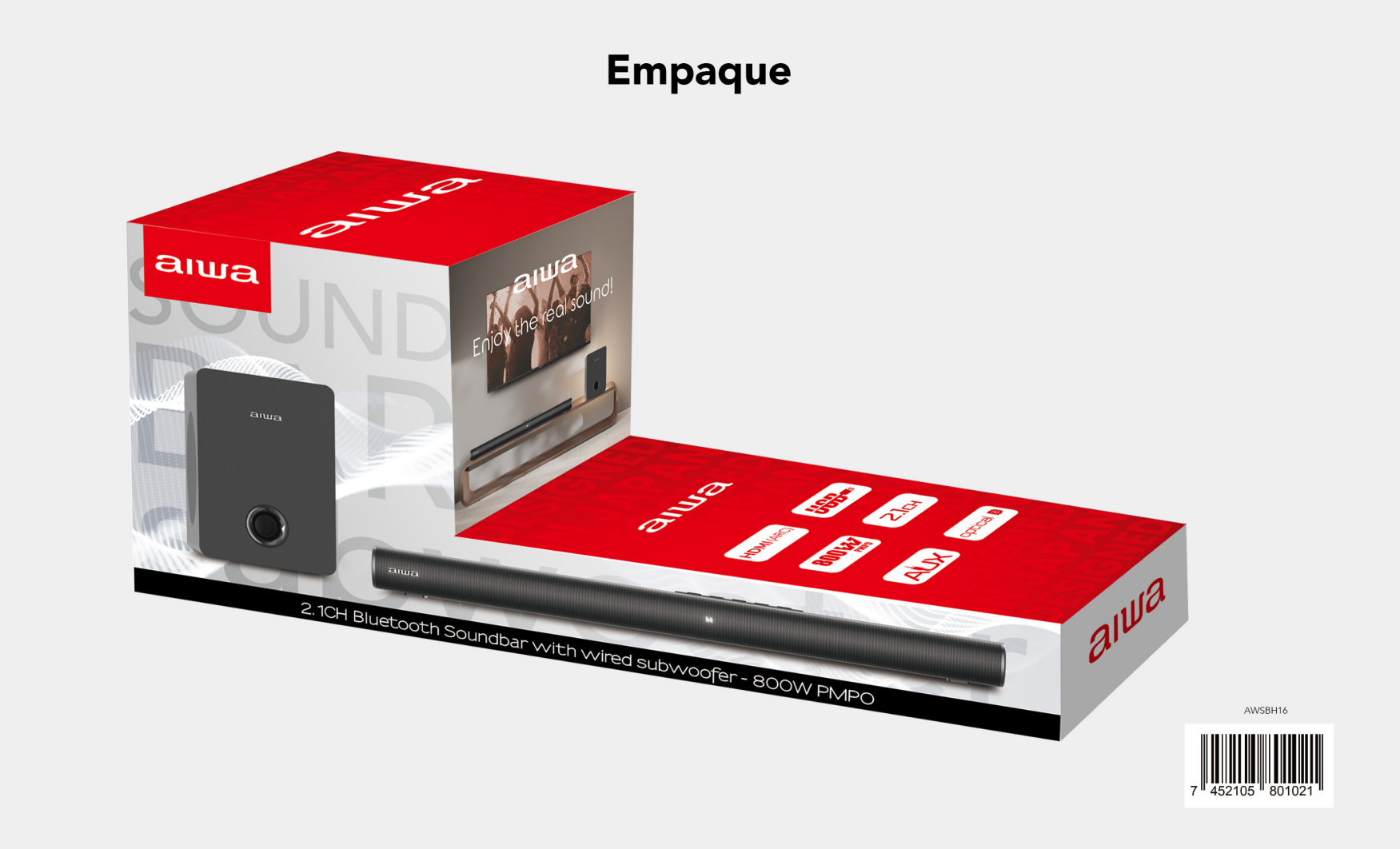 Home Theaters Soundbar Subwoofer Bluetooth Aiwa Aw-sbh16-6