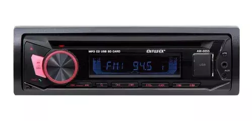 Radio Auto 1 Din Aiwa Mp3 Bluetooth Cd Usb Micrófono Aw-6655-0