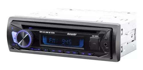 Radio Auto 1 Din Aiwa Mp3 Bluetooth Cd Usb Micrófono Aw-6655-1