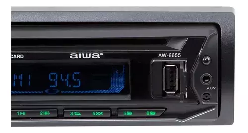 Radio Auto 1 Din Aiwa Mp3 Bluetooth Cd Usb Micrófono Aw-6655-2