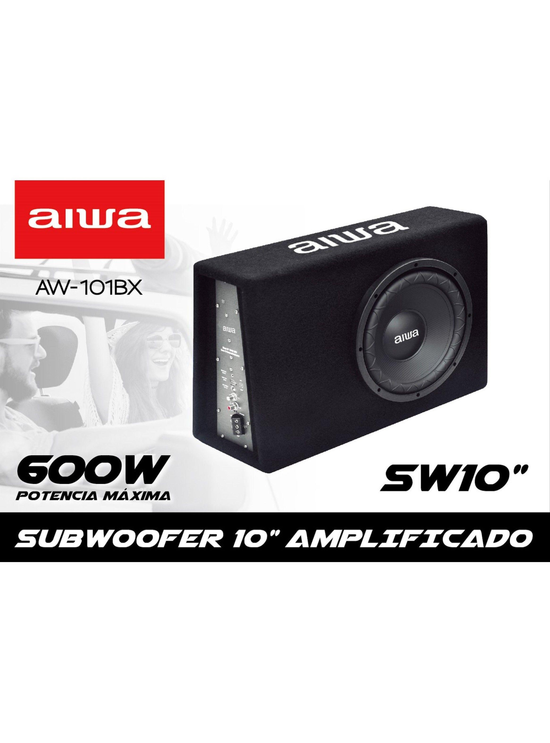 Subwoofer Auto 120w Aiwa Amplificado 10'' Slim Aw-101bx-3