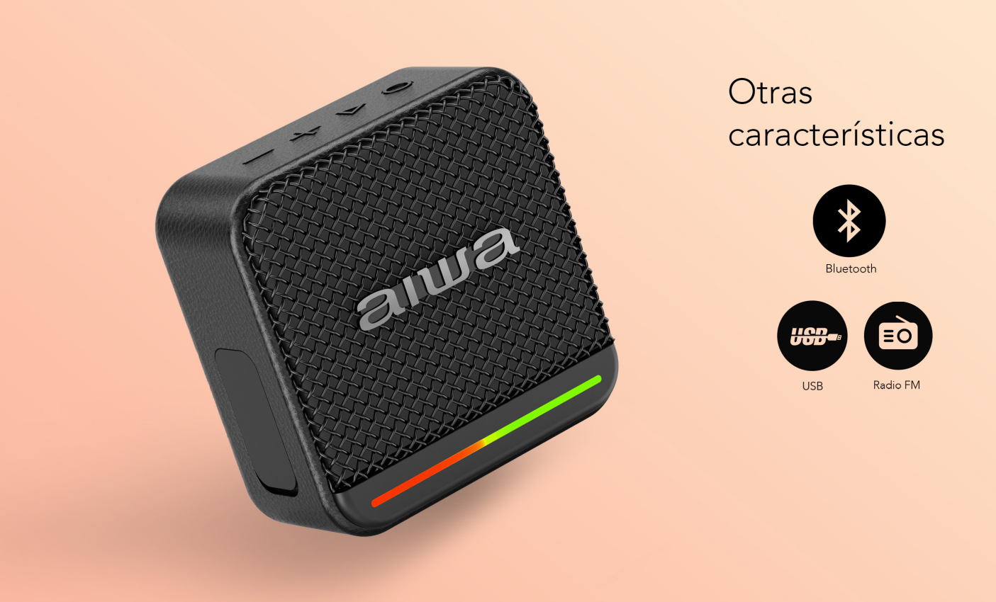 Parlante Bluetooth Portatil Funcion Tws 7w Con Radio Fm Awq3-2