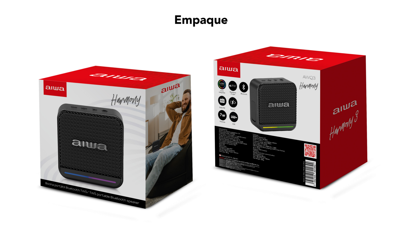 Parlante Bluetooth Portatil Funcion Tws 7w Con Radio Fm Awq3-8