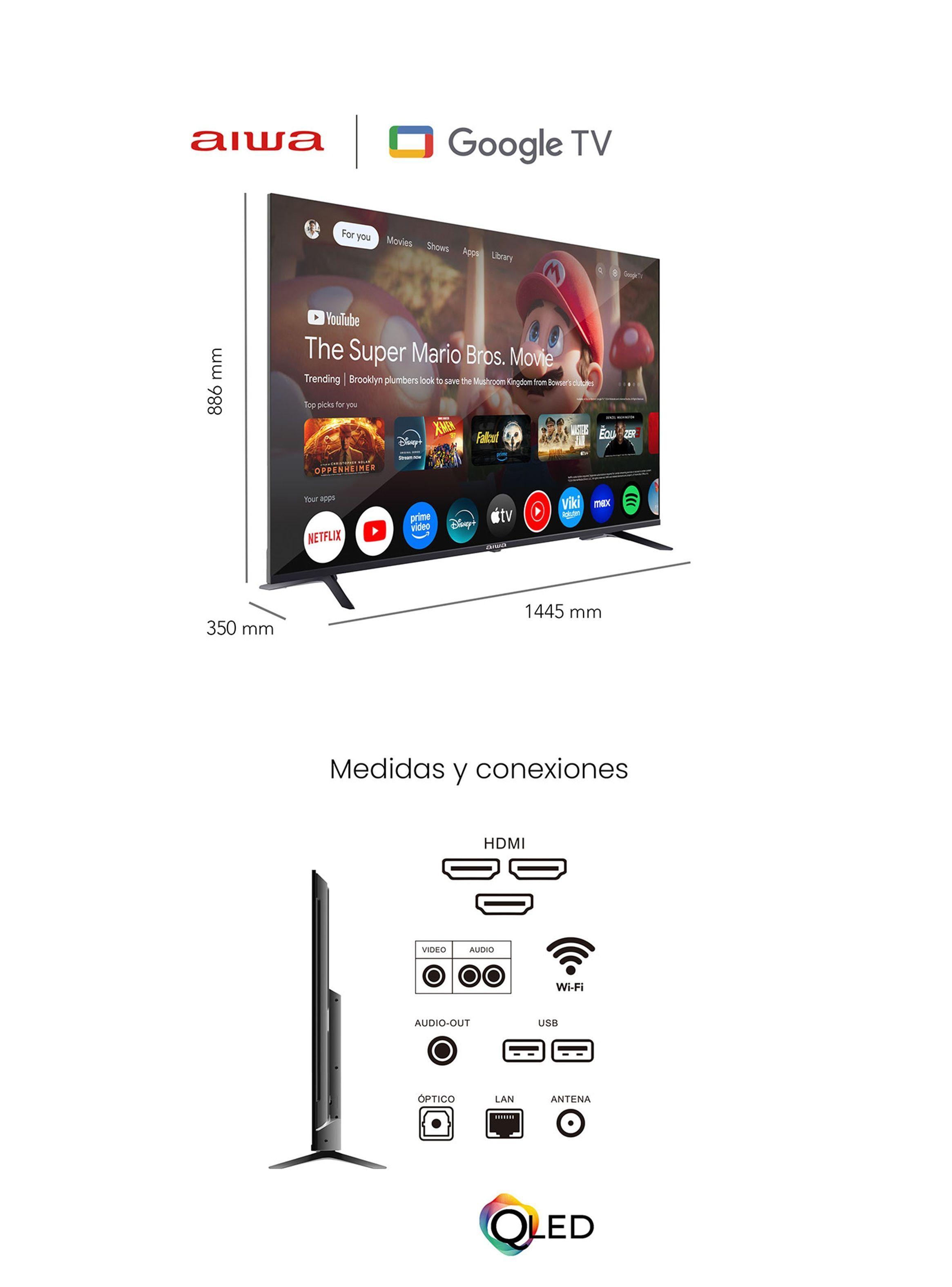 Smart Tv Aiwa 65'' 4k Ultra Hd Qled Google Tv Aw-65b4fg-2