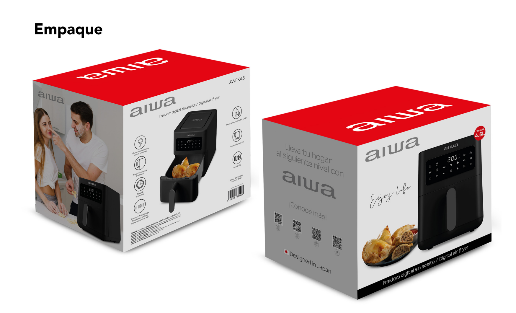 Freidora De Aire Digital Led 4.5 Litros Aiwa Aw-fk45 Negro-6