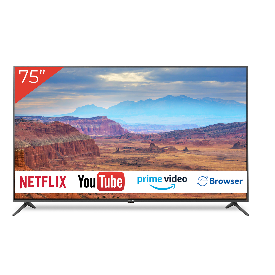 LED Smart TV 75'' 4K UHD Aiwa con Bluetooth Netflix Amazon -2