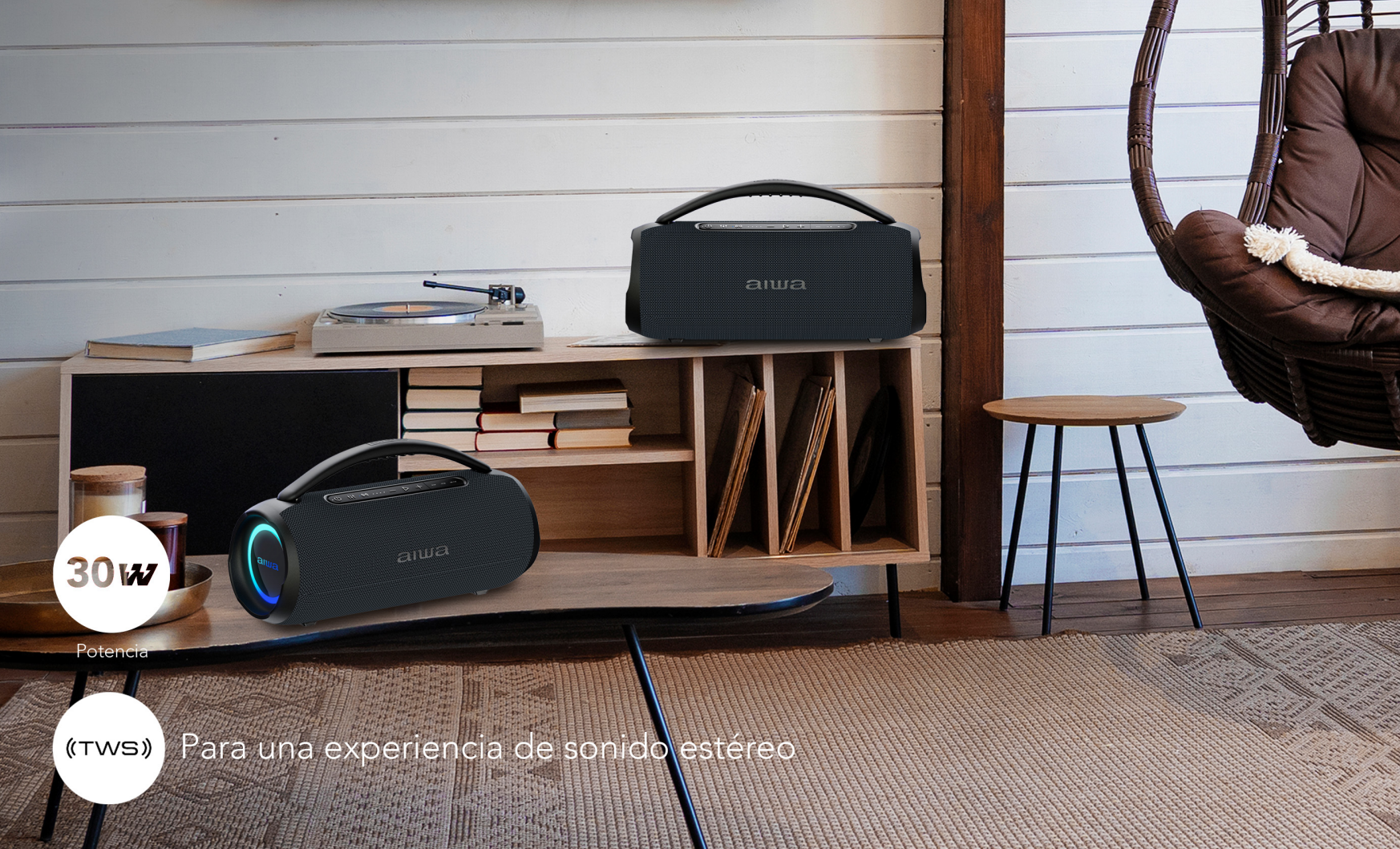 Parlante Portatil Bluetooth Aiwa 30w Tws Radio Fm-3