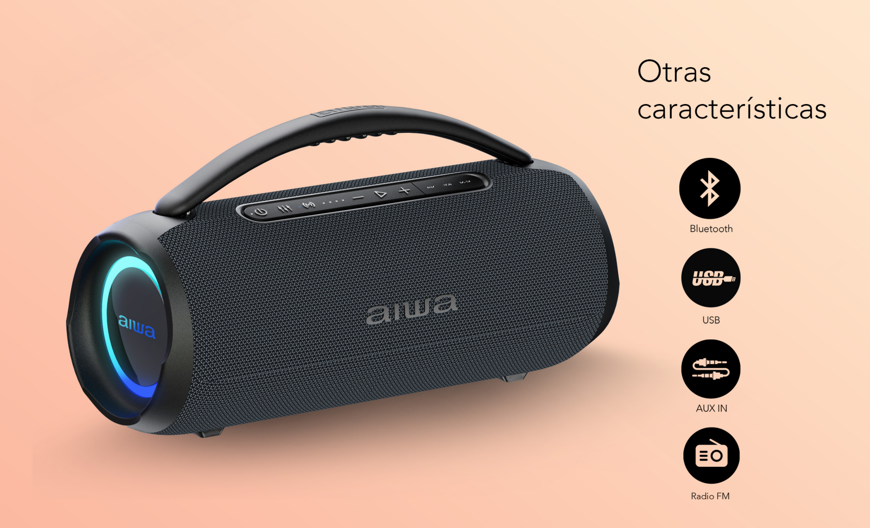 Parlante Portatil Bluetooth Aiwa 30w Tws Radio Fm-3