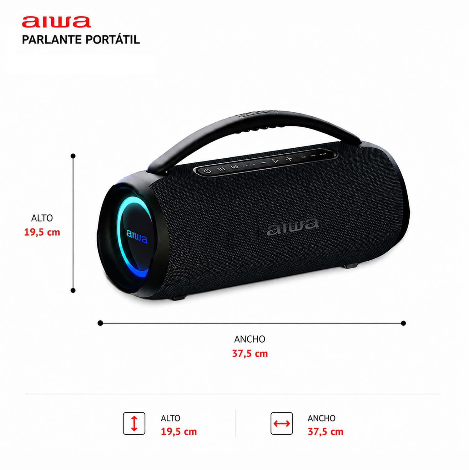 Parlante Portatil Bluetooth Aiwa 30w Tws Radio Fm-9