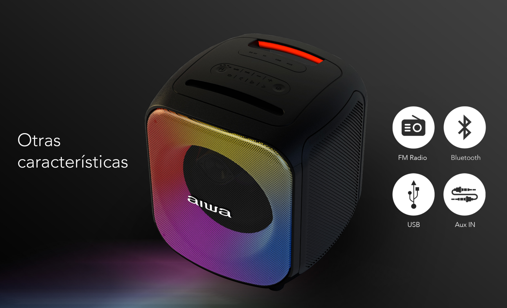 Parlante Bluetooth Aiwa Portatil 40w Con Funcion Tws Aw-b81-3