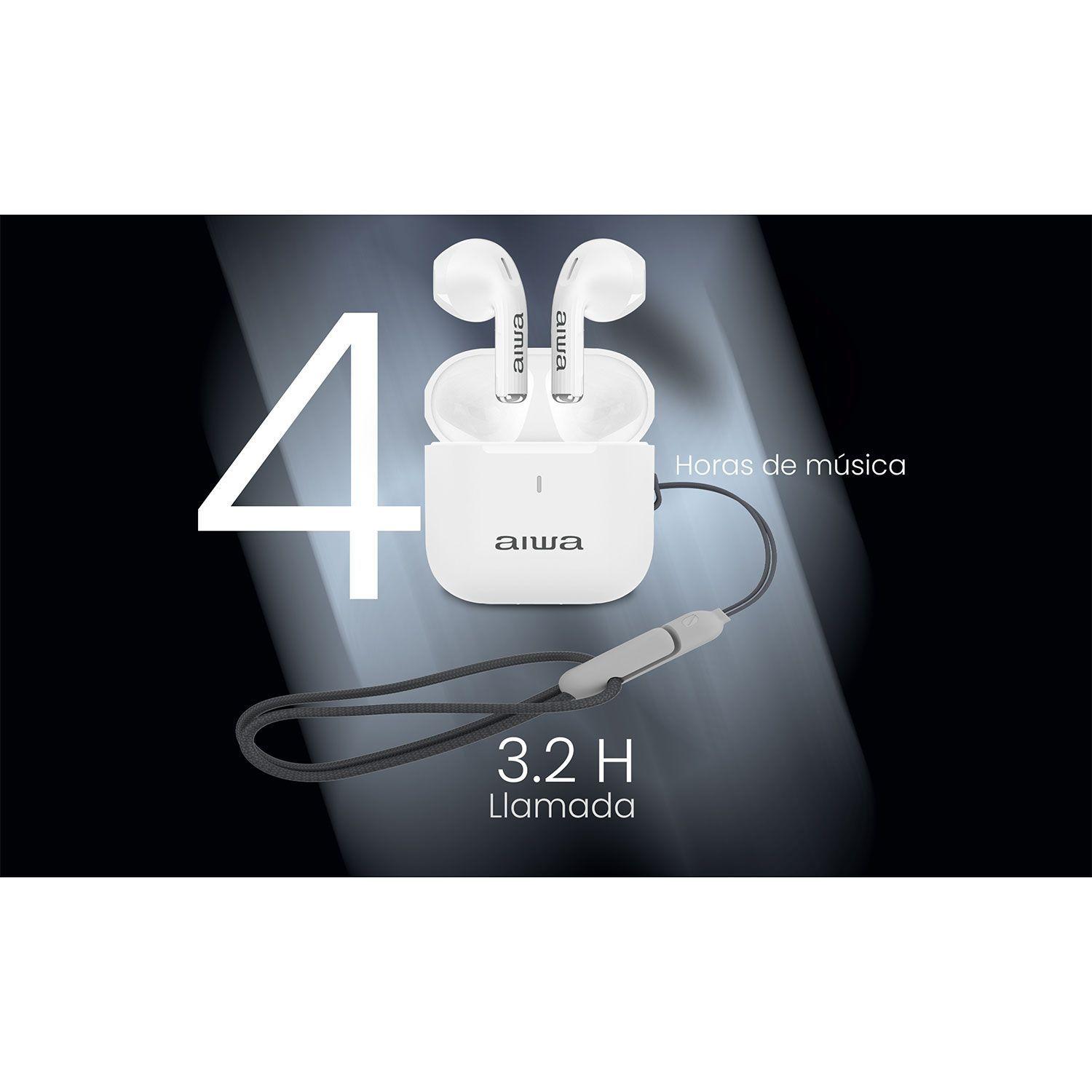 Audífono Inalámbrico Aiwa Táctil Con Función Tws Aw-twsg100w-2
