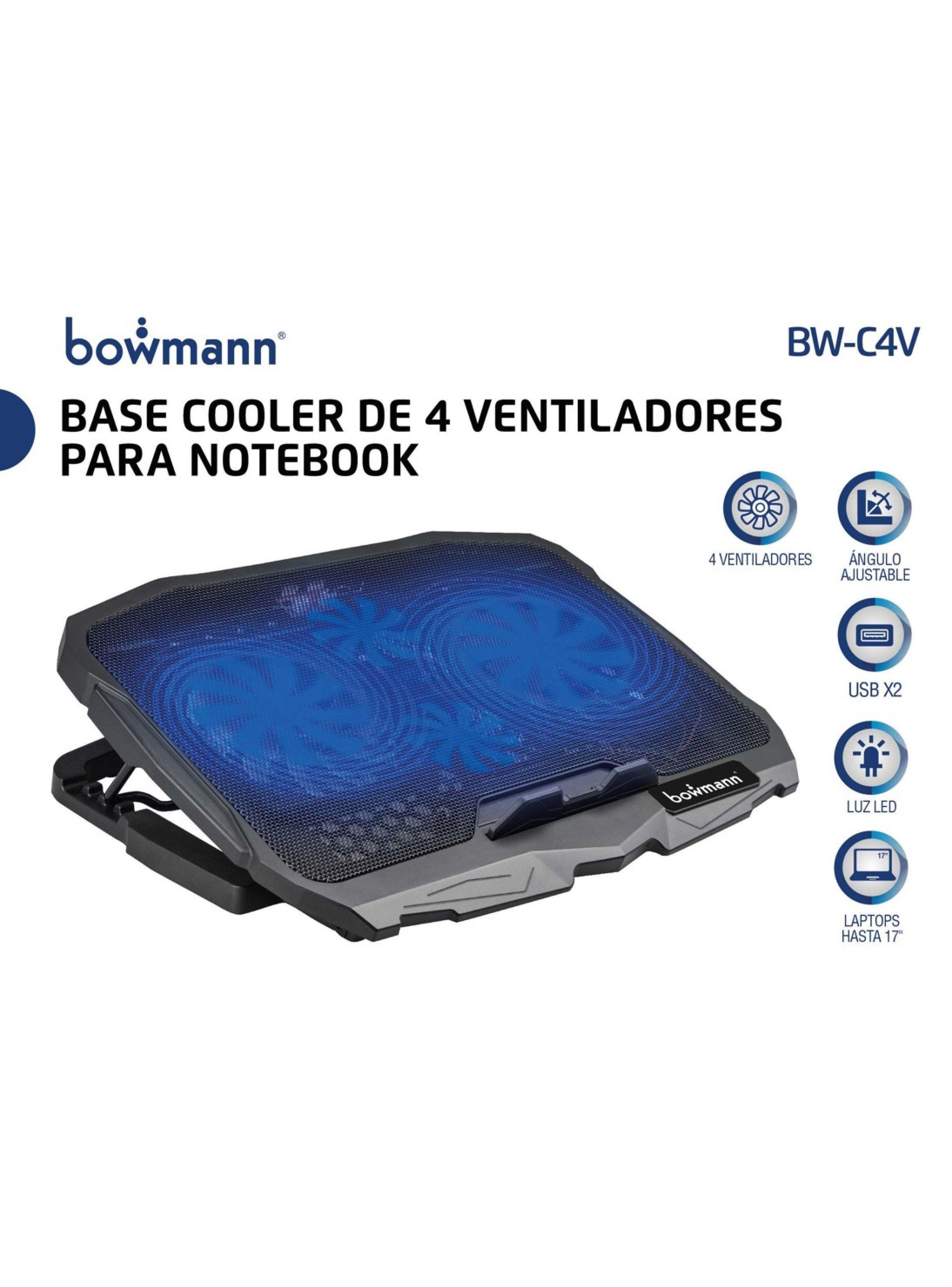 Base Cooler Ajustable Notebook 4 Ventiladores Bowmann Bw-c4v-2