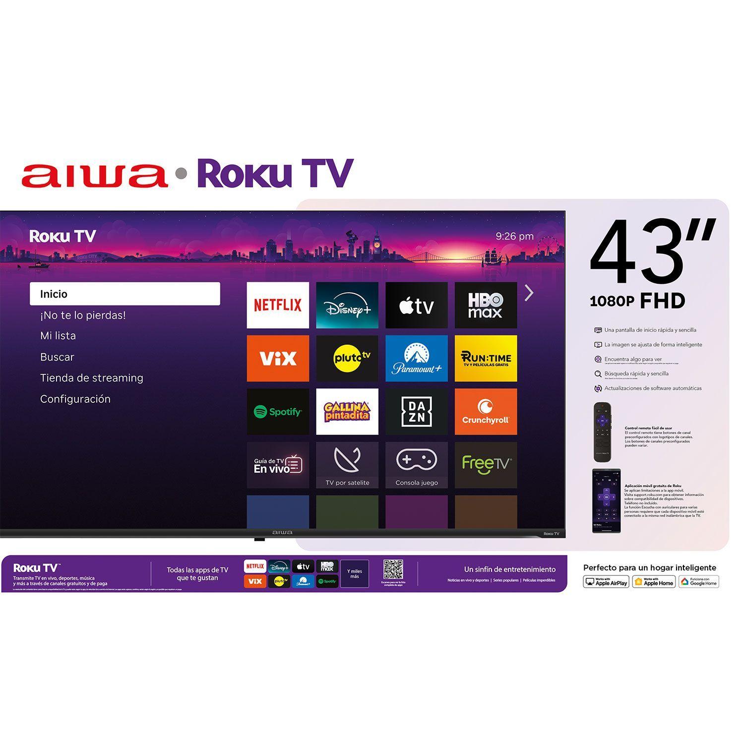 Smart Tv Aiwa 43 Fhd Bluetooth Wifi Sistema Roku Tv-1
