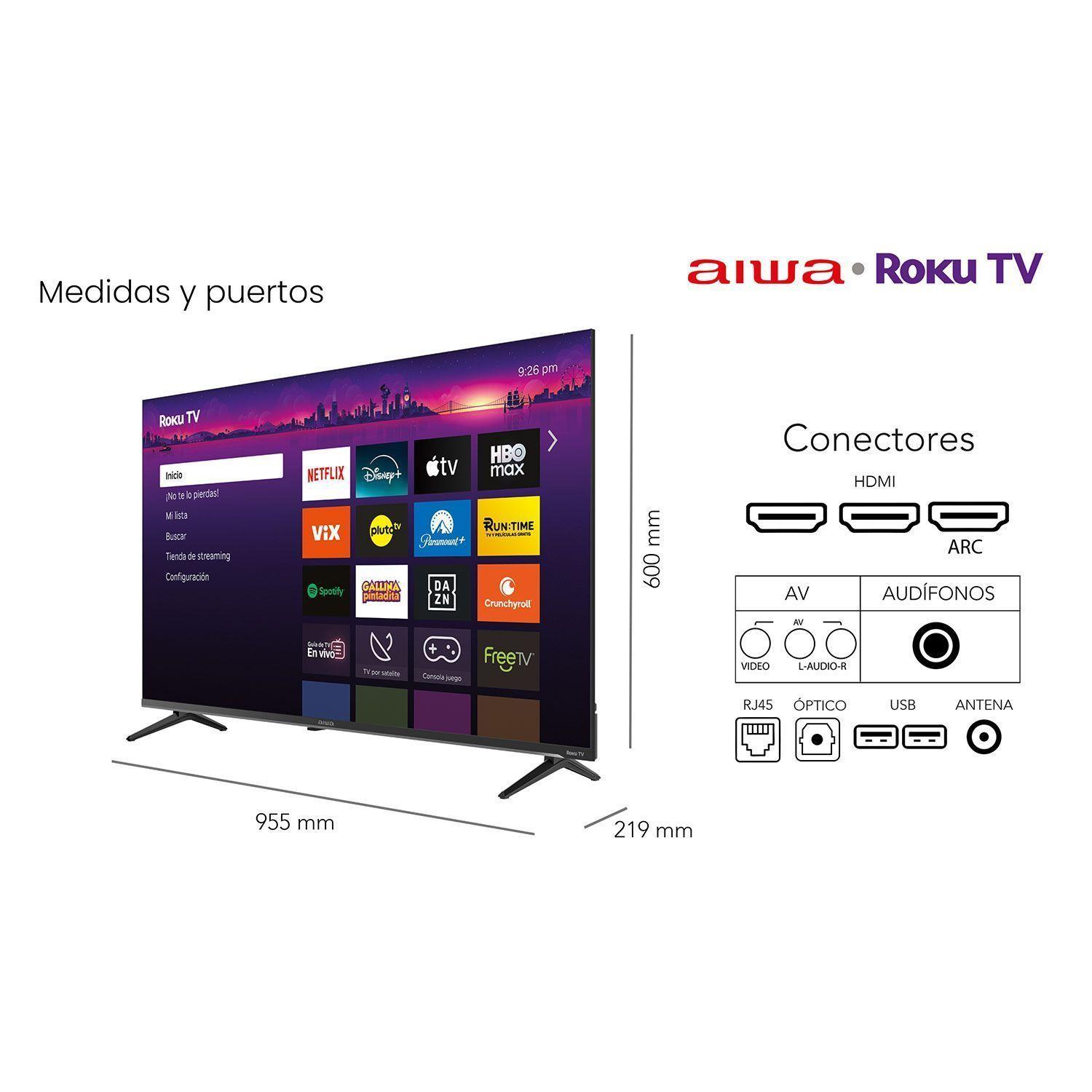 Smart Tv Aiwa 43 Fhd Wifi Sistema Roku Tv Aw-43b2rk-4