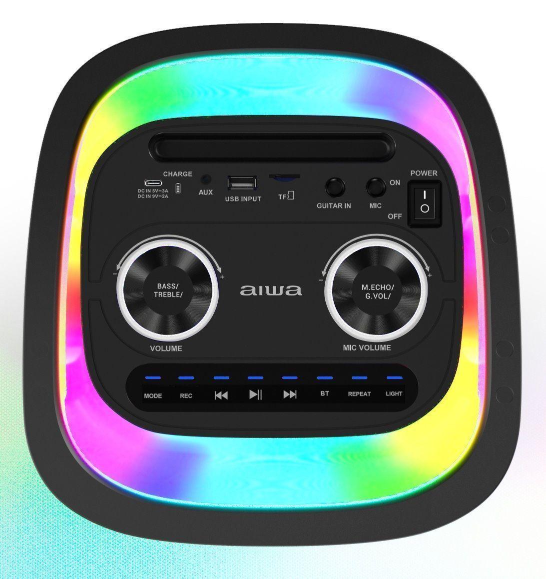 Parlante Bluetooth Portatil Aiwa Karaoke Tws Led Aw-poh4d-2