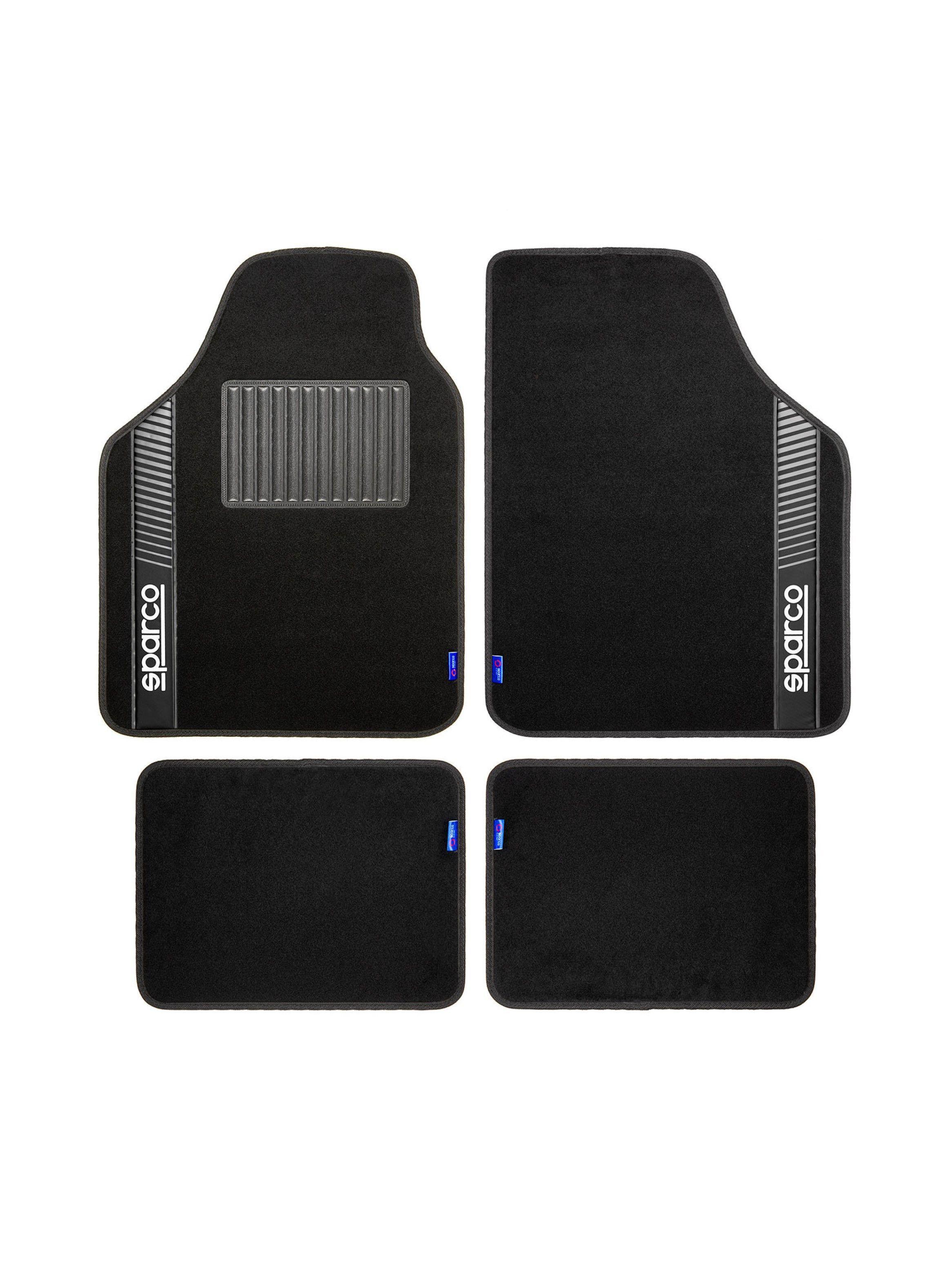 Piso Alfombra Auto Set Sparco Negro 4 Piezas-0