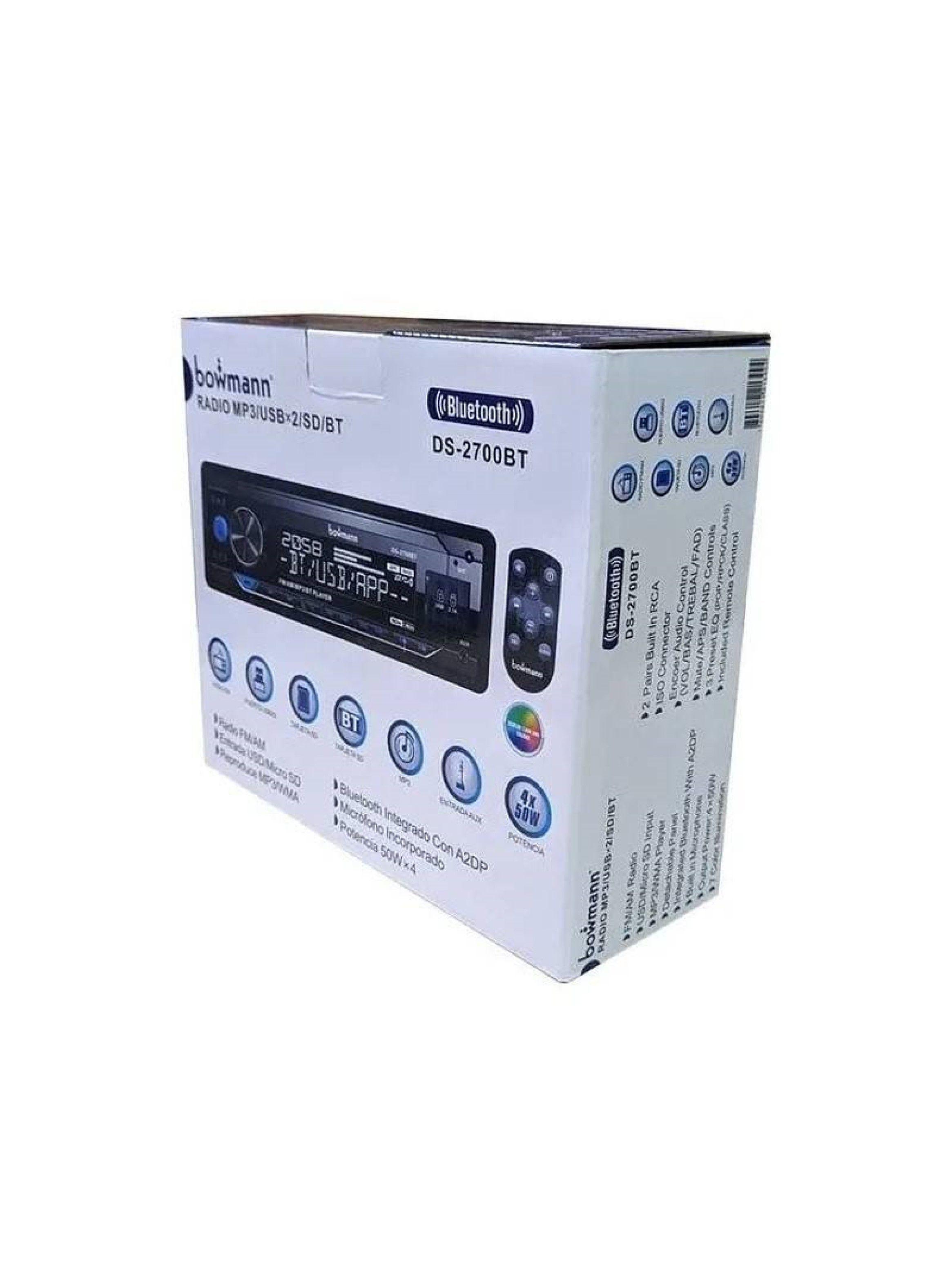 Radio De Auto Bowmann Ds-2700bt Con Usb bluetooth y lector de tarjeta SD-1