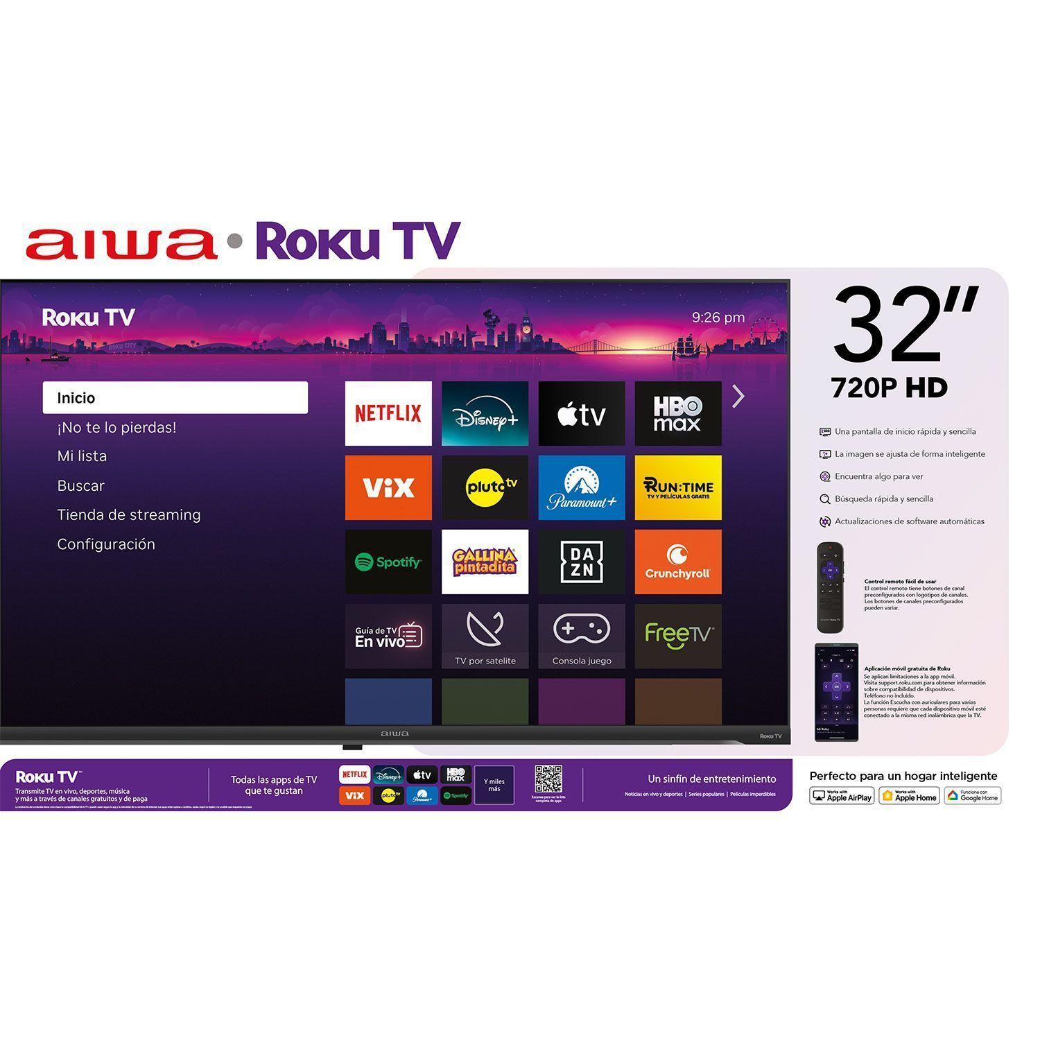 Smart Tv Aiwa 32 Hd Wifi Sistema Roku Tv Aw-32b2rk-1
