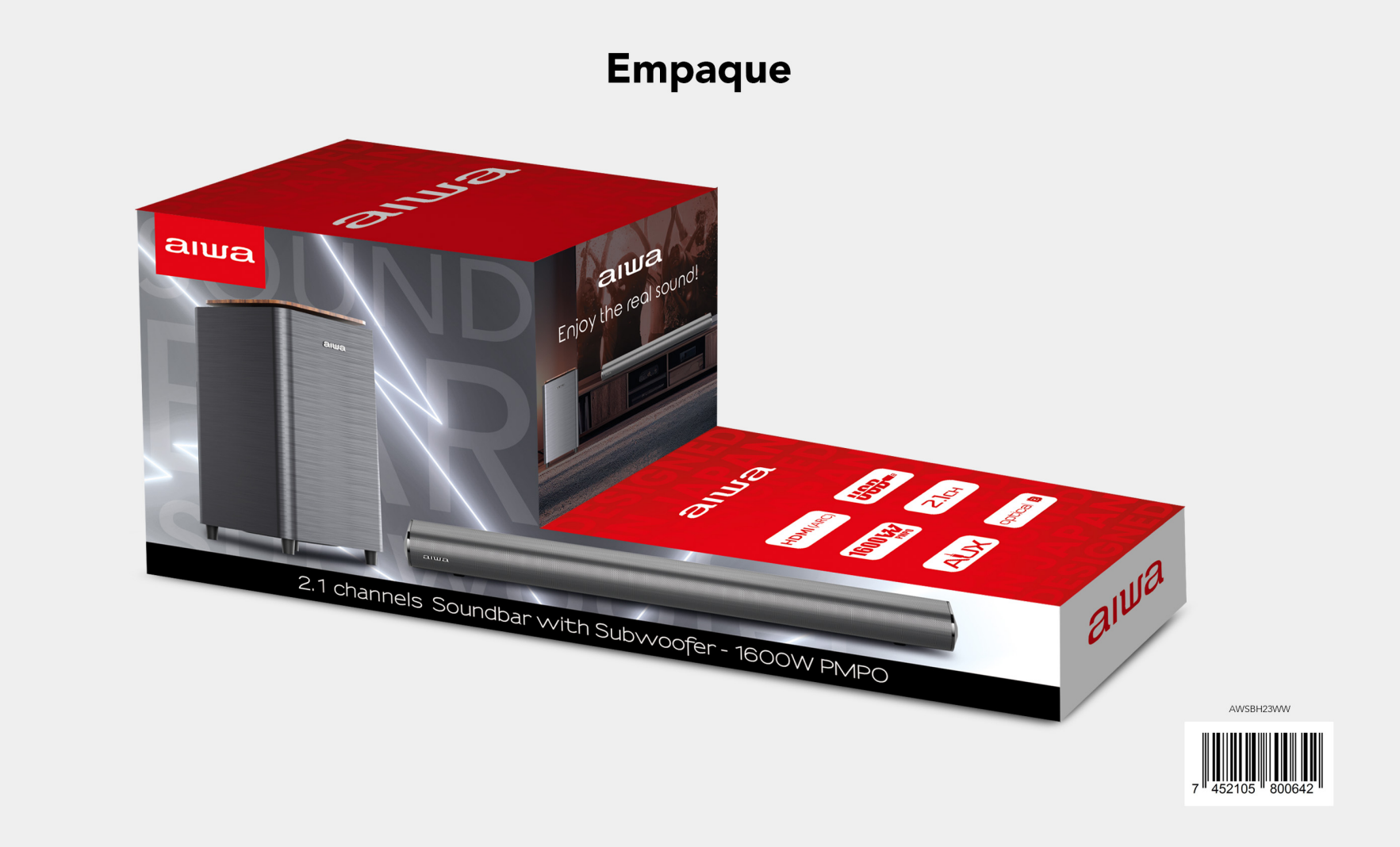 Home Theaters Soundbar Subwoofer Bluetooth Aiwa Aw-sbh23ww -6