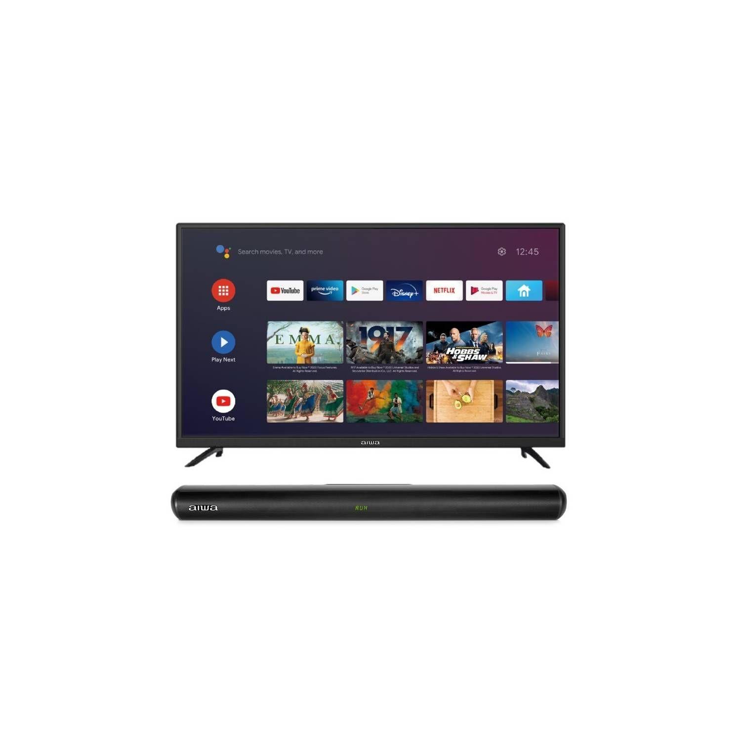 Combo Smart TV Android 43 y soundbar tipo barra awbh20-0