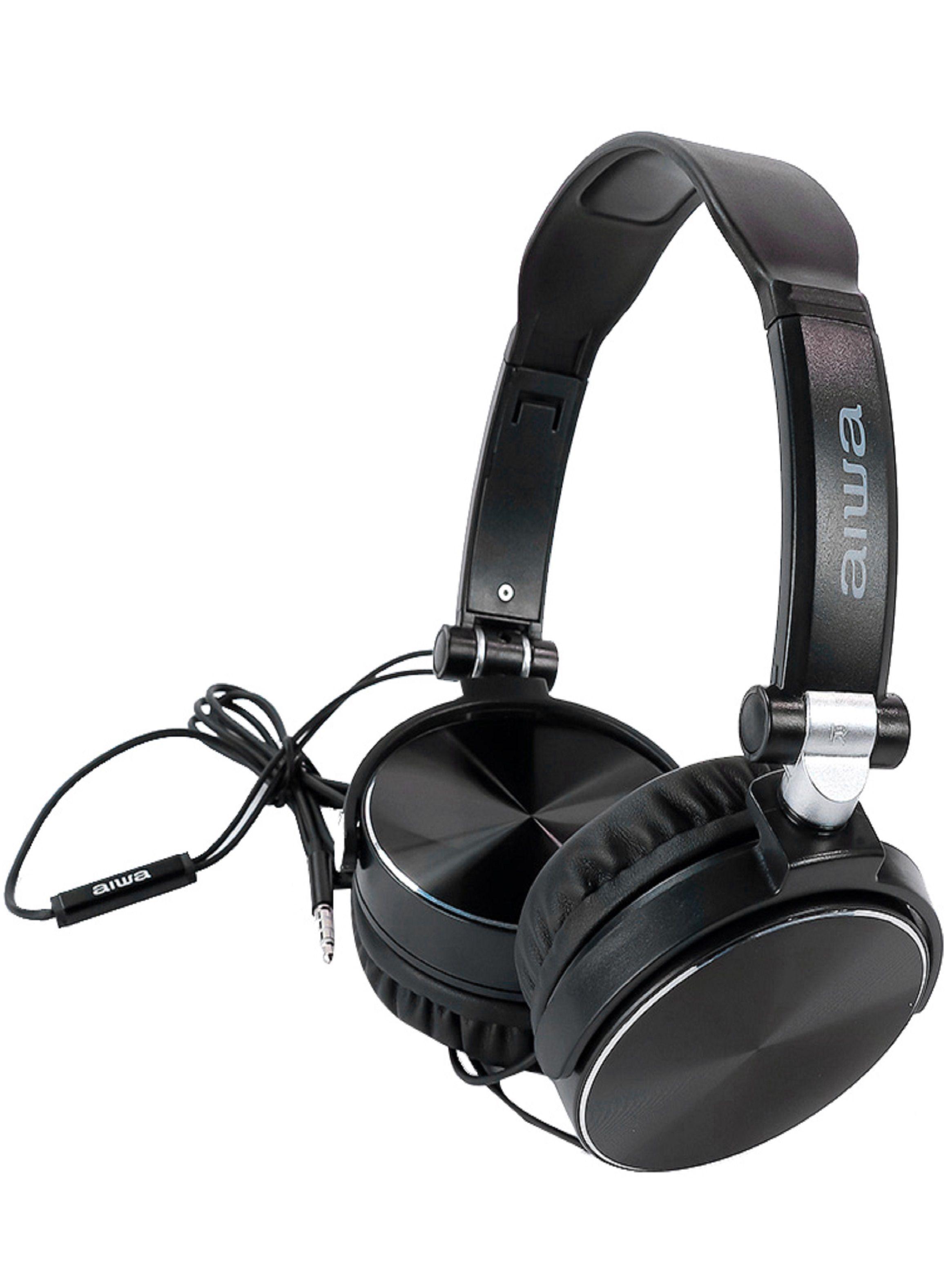 Audífonos Aiwa On-ear Con Cable Y Micrófono Aw-x107 negro-1