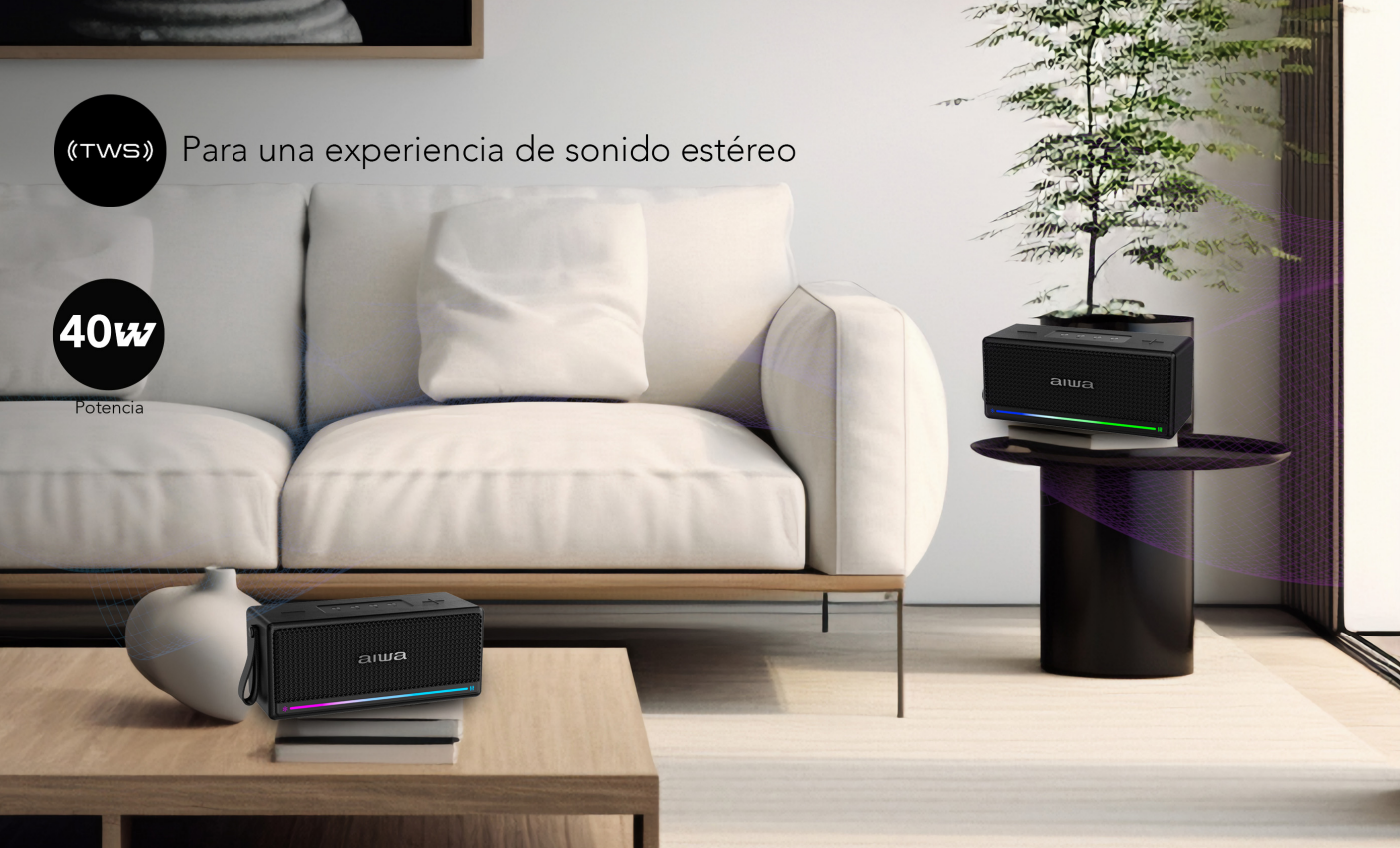 Parlante Bluetooth Vintage Portátil Con Función Tws 40w Awq6 -5