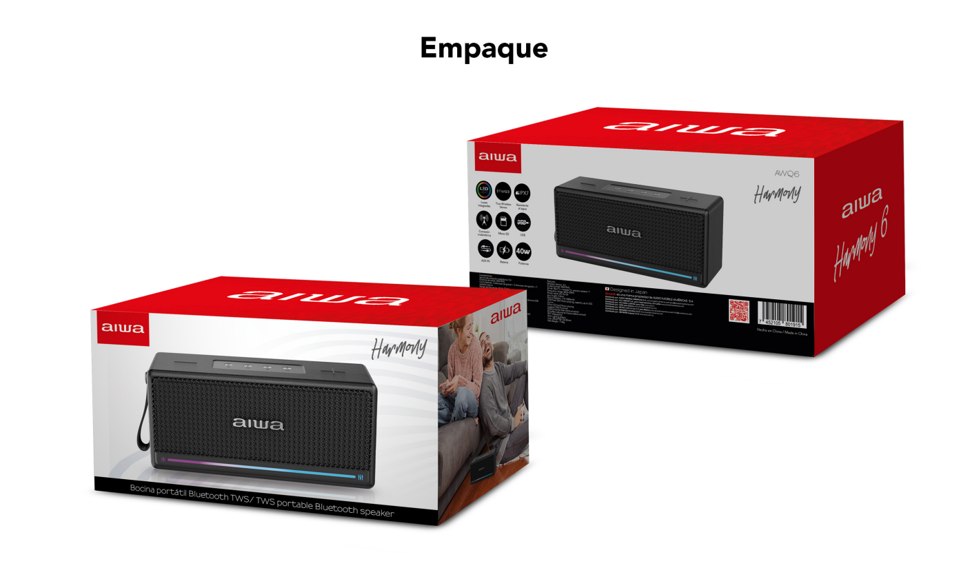 Parlante Bluetooth Vintage Portátil Con Función Tws 40w Awq6 -7