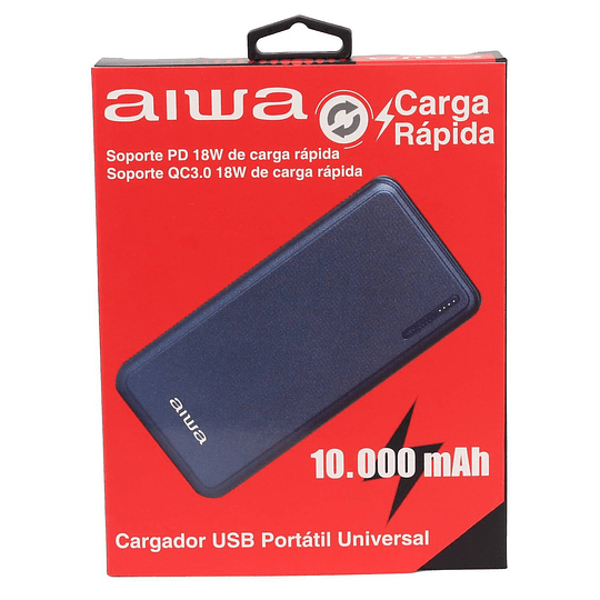 Cargador Portátil Aiwa Carga Rápida 10.000 Paw200-3
