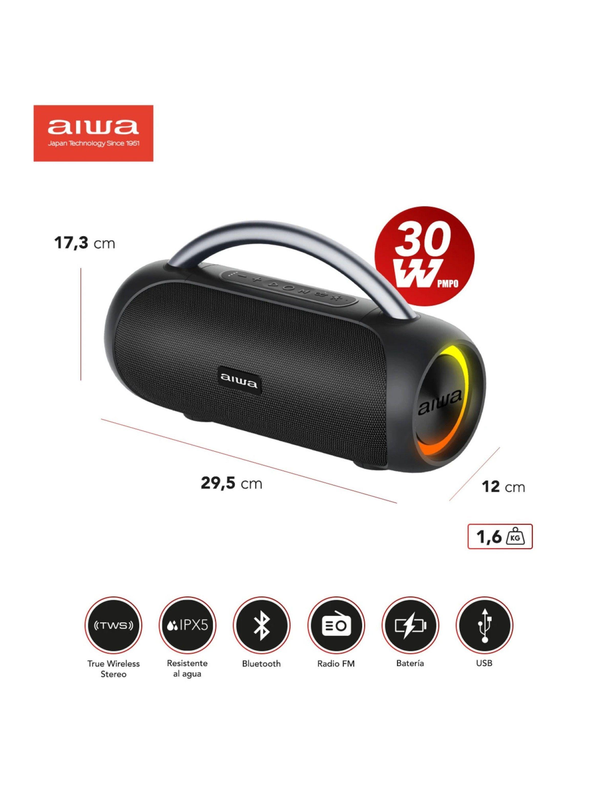 Parlante Bluetooth Aiwa 20w Portatil Ipx5 Con Tws Aws-10bt-1