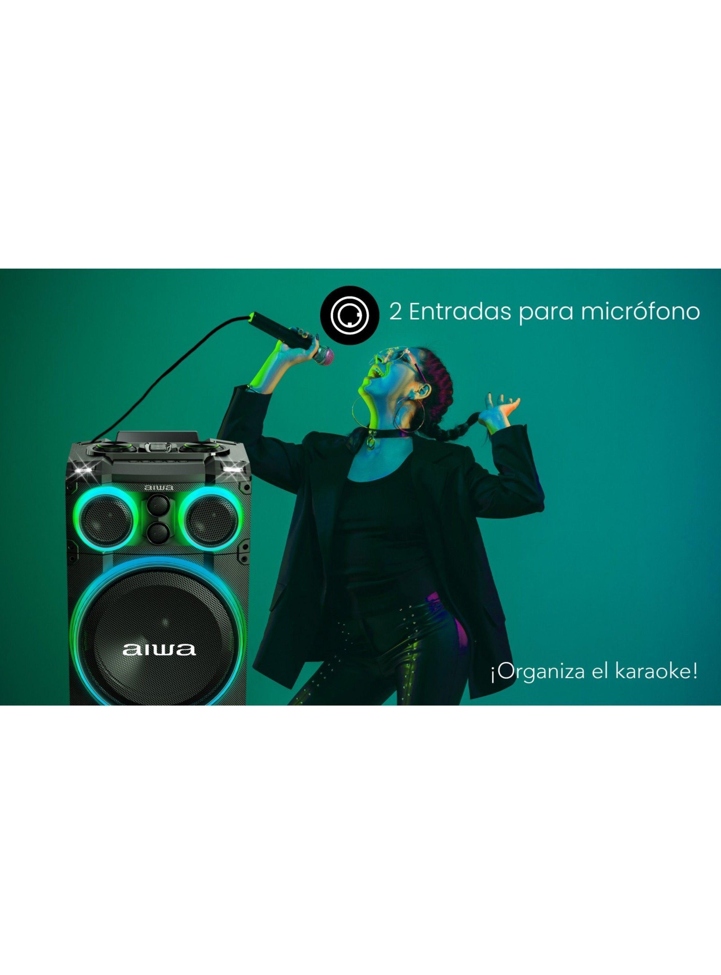 Parlante Bluetooth Torre Karaoke Aiwa 4000w Tws Aw-poc15-1