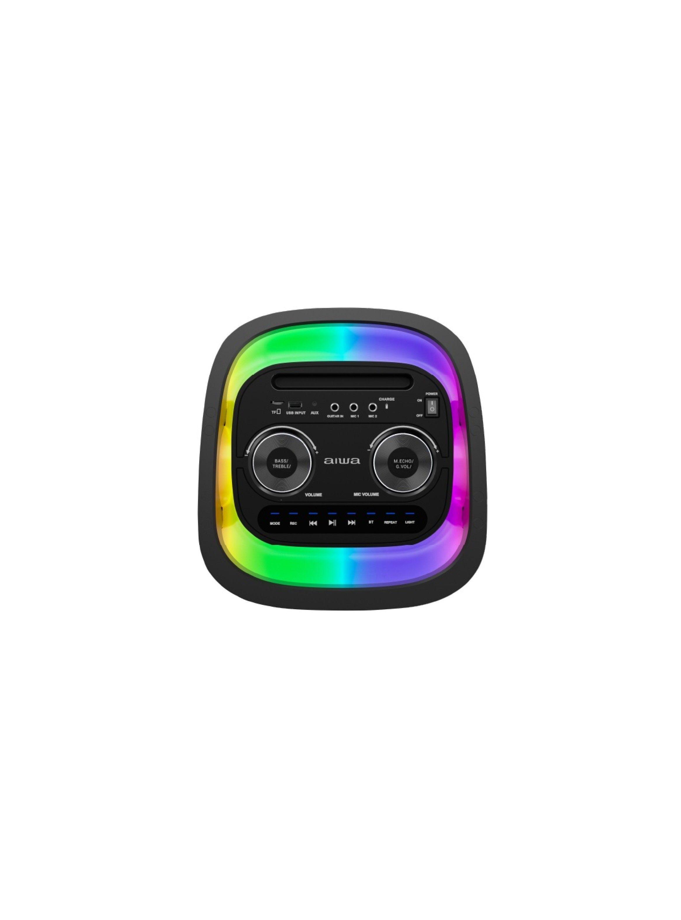 Parlante Bluetooth Portatil Aiwa Karaoke Tws Led Aw-poh5d Negro-2