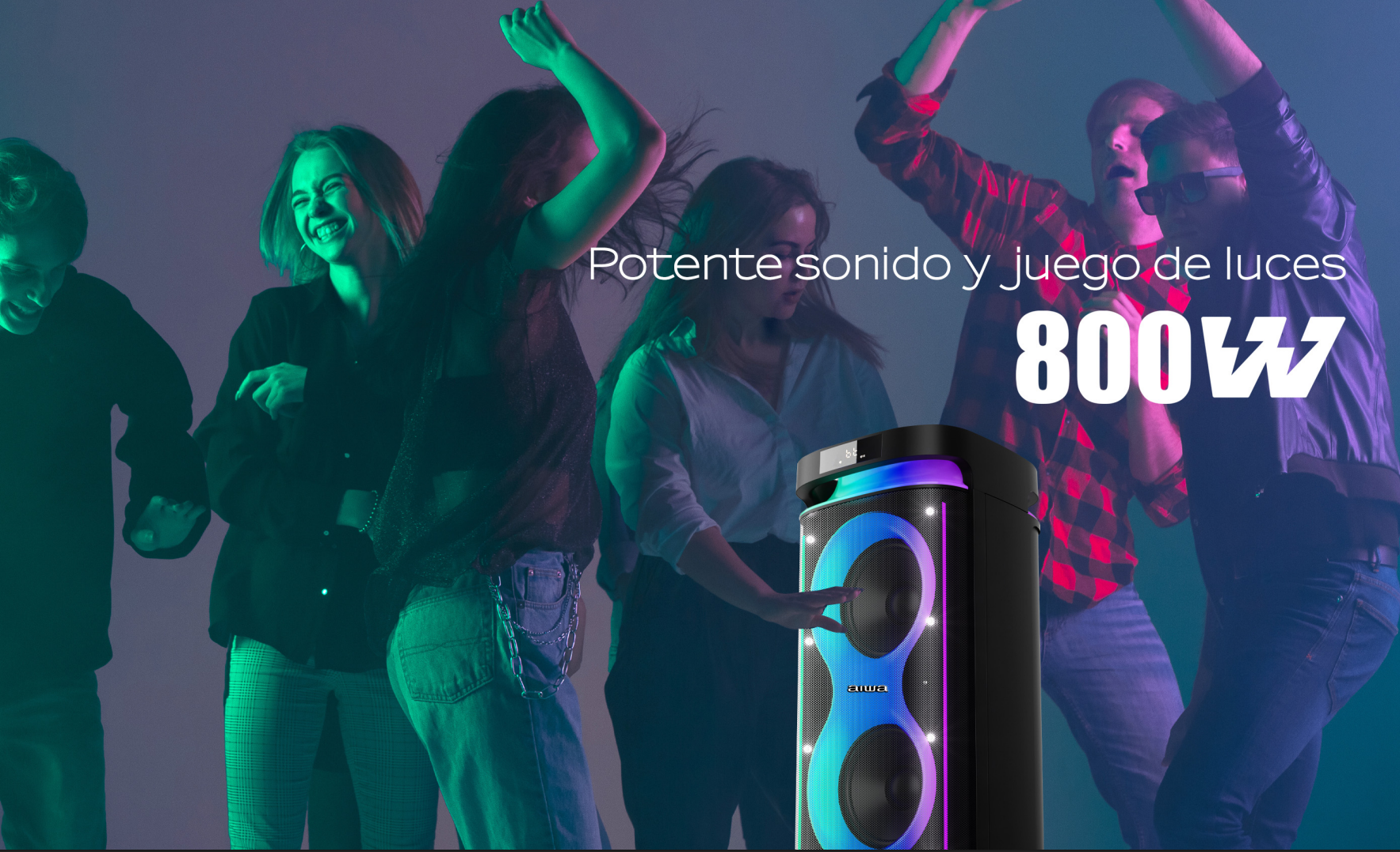 Parlante Bluetooth Portatil Aiwa Karaoke Tws Led Aw-poh5d -5