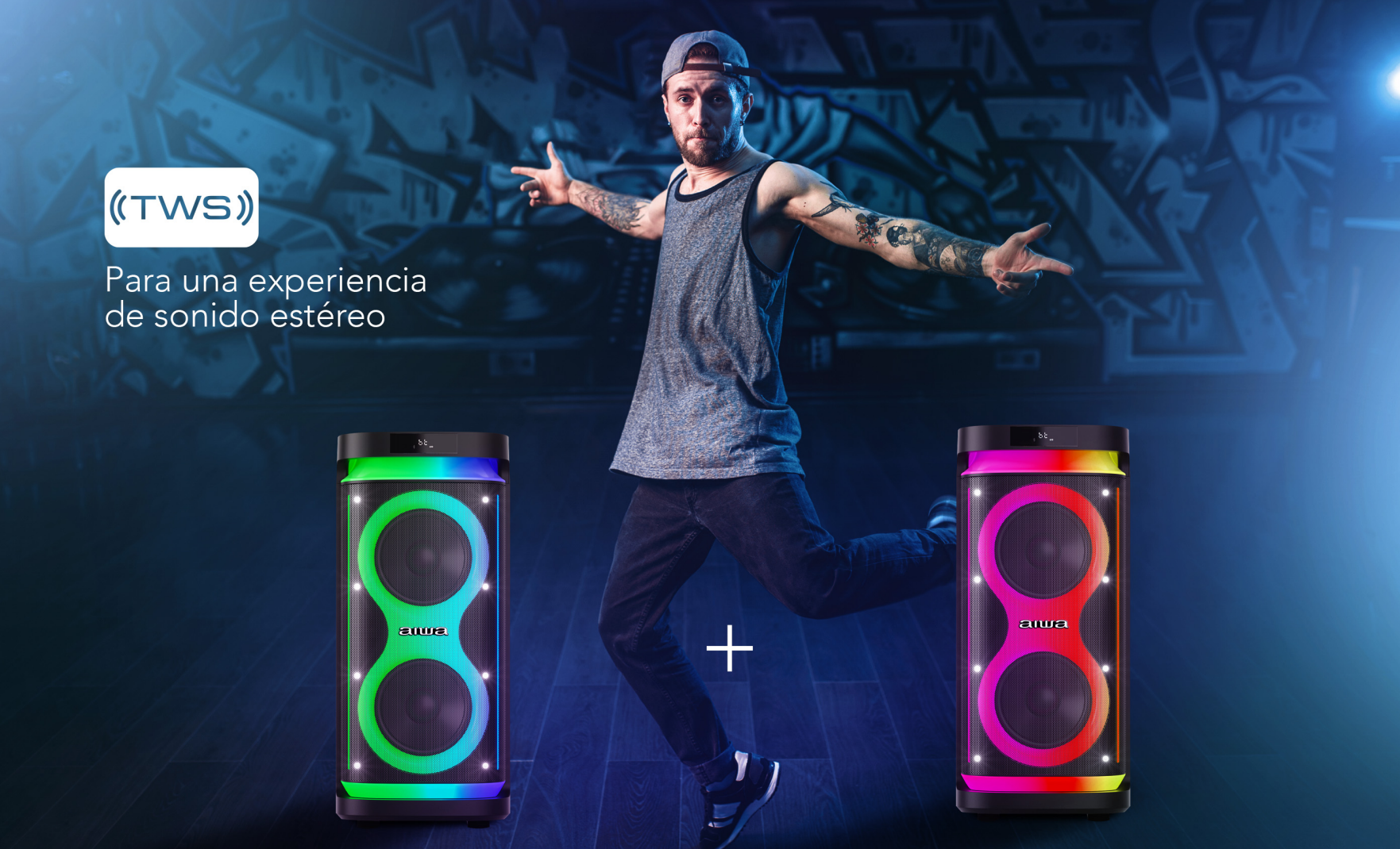 Parlante Bluetooth Portatil Aiwa Karaoke Tws Led Aw-poh5d -7