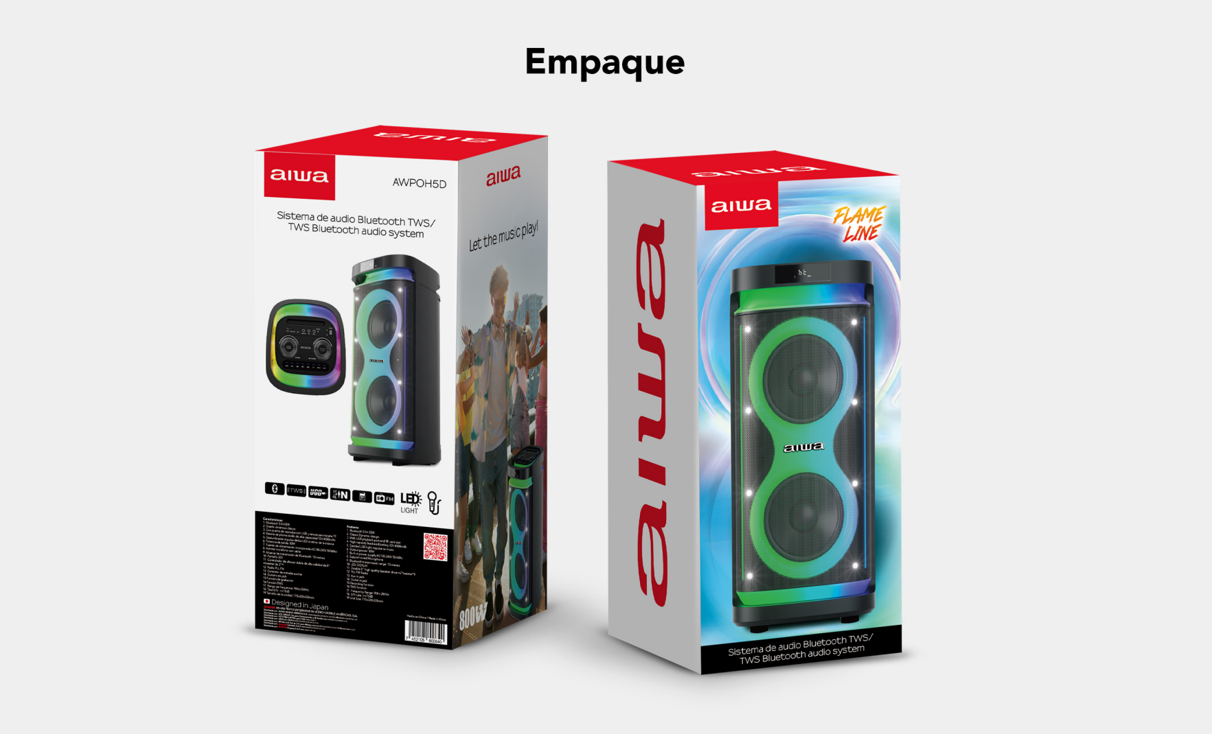 Parlante Bluetooth Portatil Aiwa Karaoke Tws Led Aw-poh5d -8