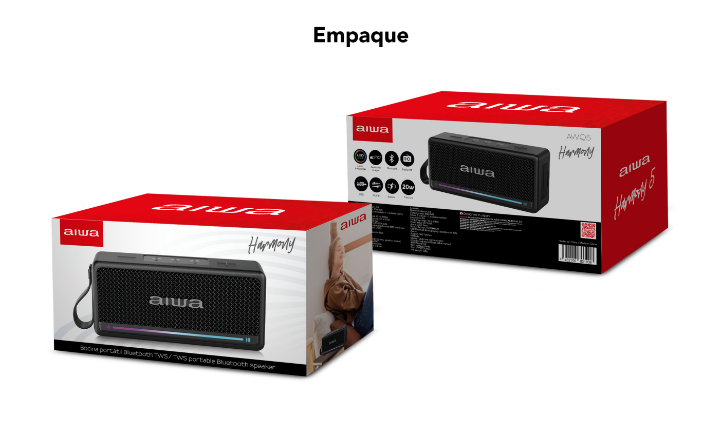 Parlante Bluetooth Portátil Función Tws 20w Radio Fm Awq5 -7