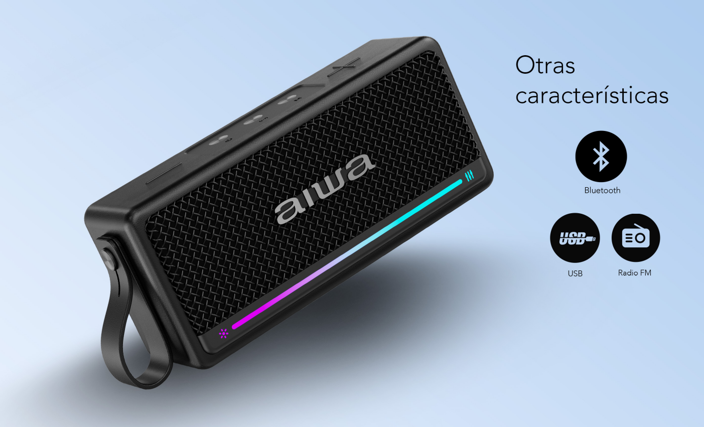 Parlante Bluetooth Portátil Función Tws 20w Radio Fm Awq5 -3