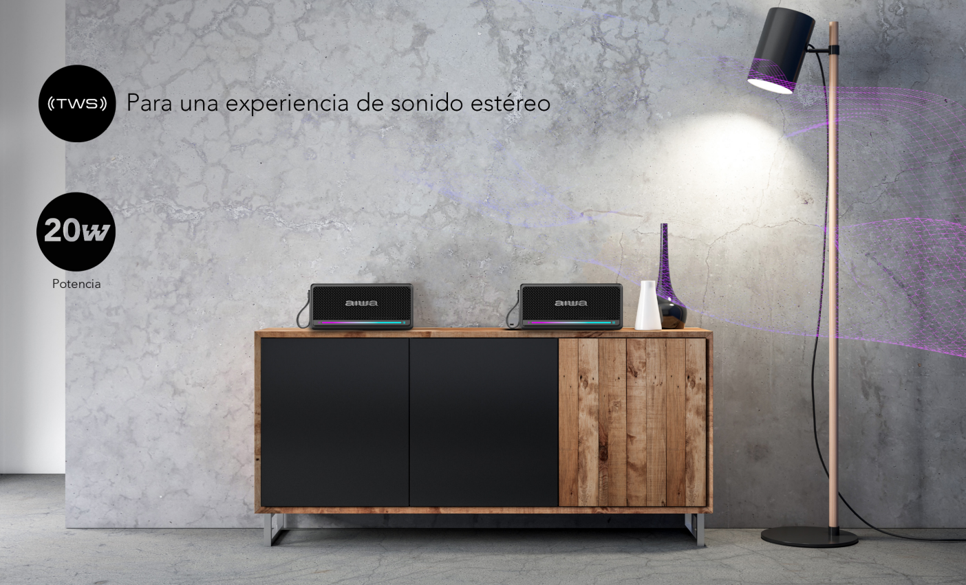 Parlante Bluetooth Portátil Función Tws 20w Radio Fm Awq5 -6