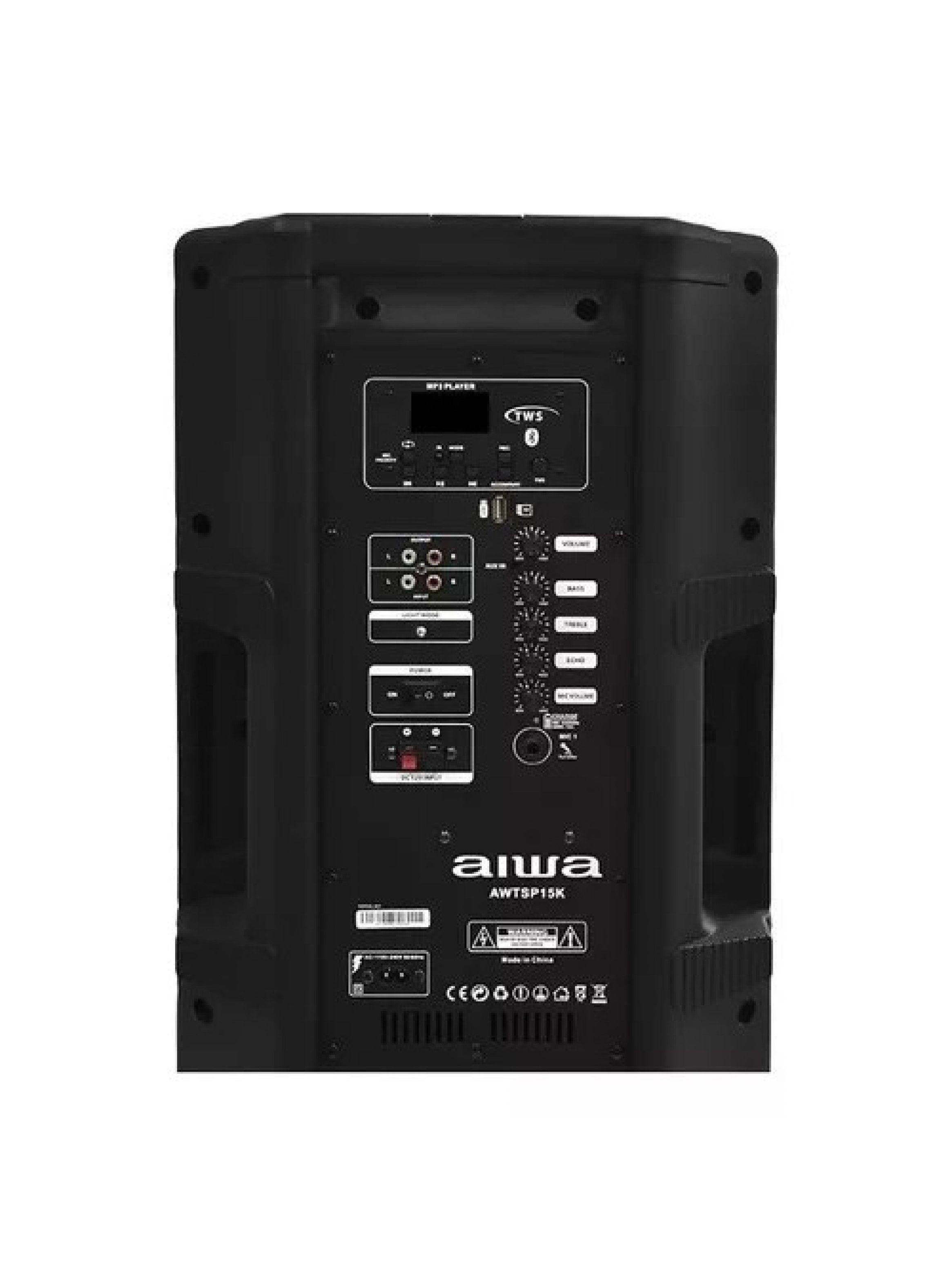 Parlante Bluetooth Portatil Karaoke Tws Aiwa 1000w Awtsp15k-1