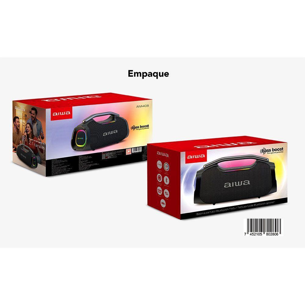 Parlante Portatil Bluetooth Aiwa 55w Funcion Tws Aw a408-7