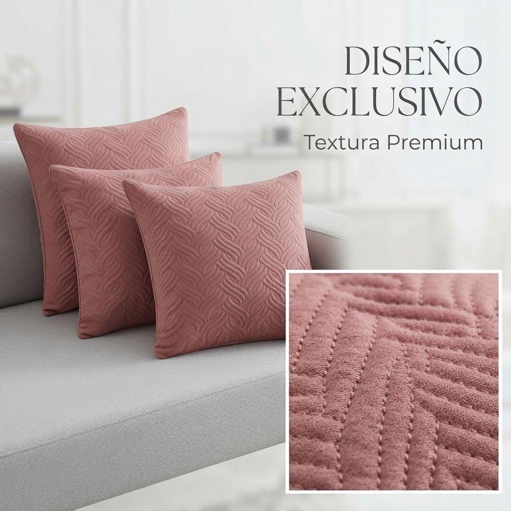 Funda Decorativa Plush Rosa Texturizada Pack de 3 046 Versátil-5