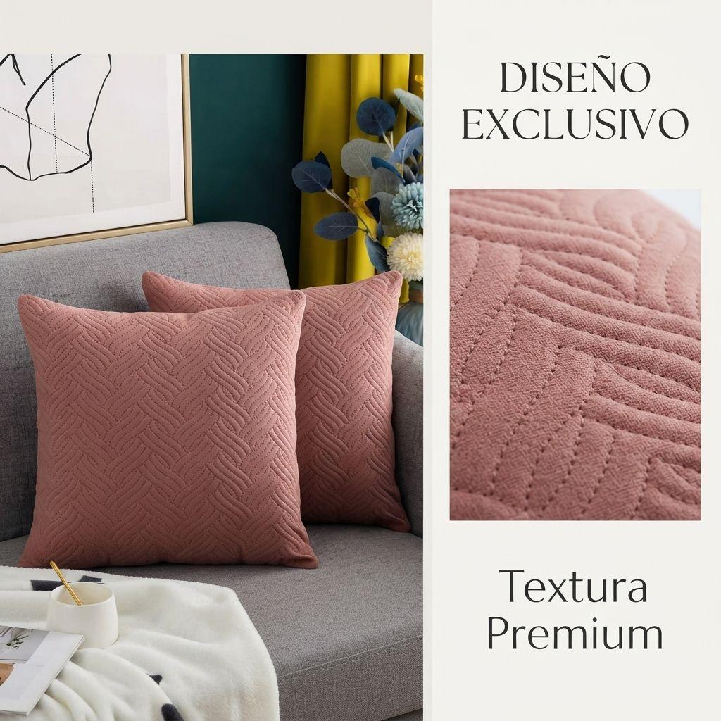 Funda Decorativa Plush Rosa Texturizada Pack de 3 046 Versátil-6