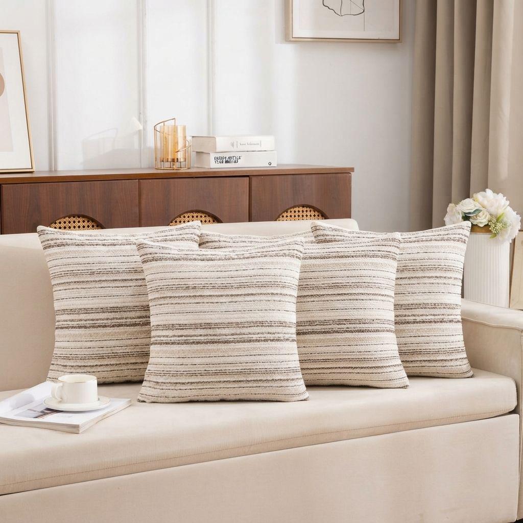 Fundas Decorativa De Cojín Estilo Rústico Moderno Café Set 5  806 Versátil-5