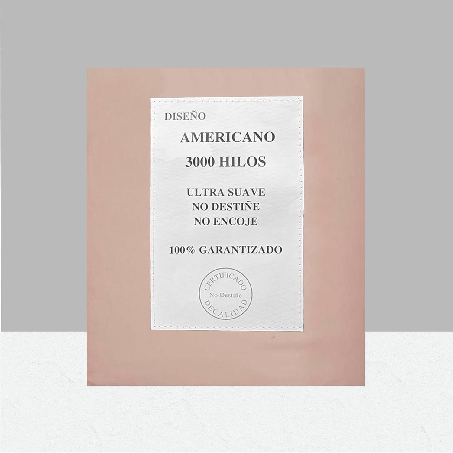 Sábanas 3000 Hilos 1.5 plazas Diseño Americano Crema-3