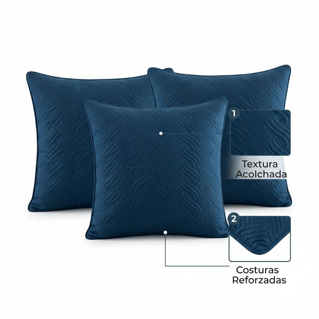 Funda Decorativa Plush Azul Texturizada Pack de 3 046 Versátil-4